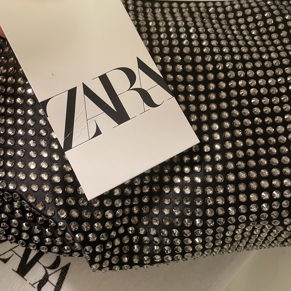 Zara Sparkly Studded Shoulder Bag NWT - Picture 7 of 8